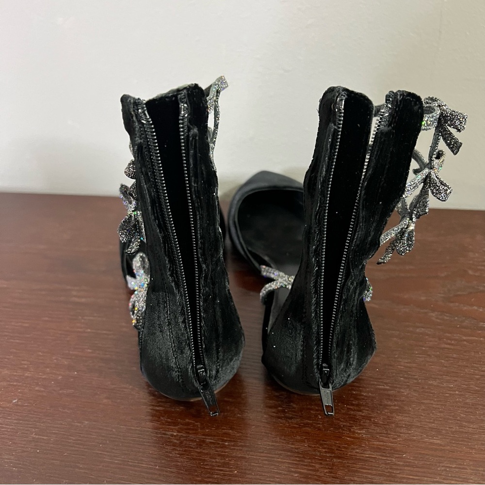 J. Crew Velvet Bow Gladiator Flats Size 8 - Picture 9 of 9